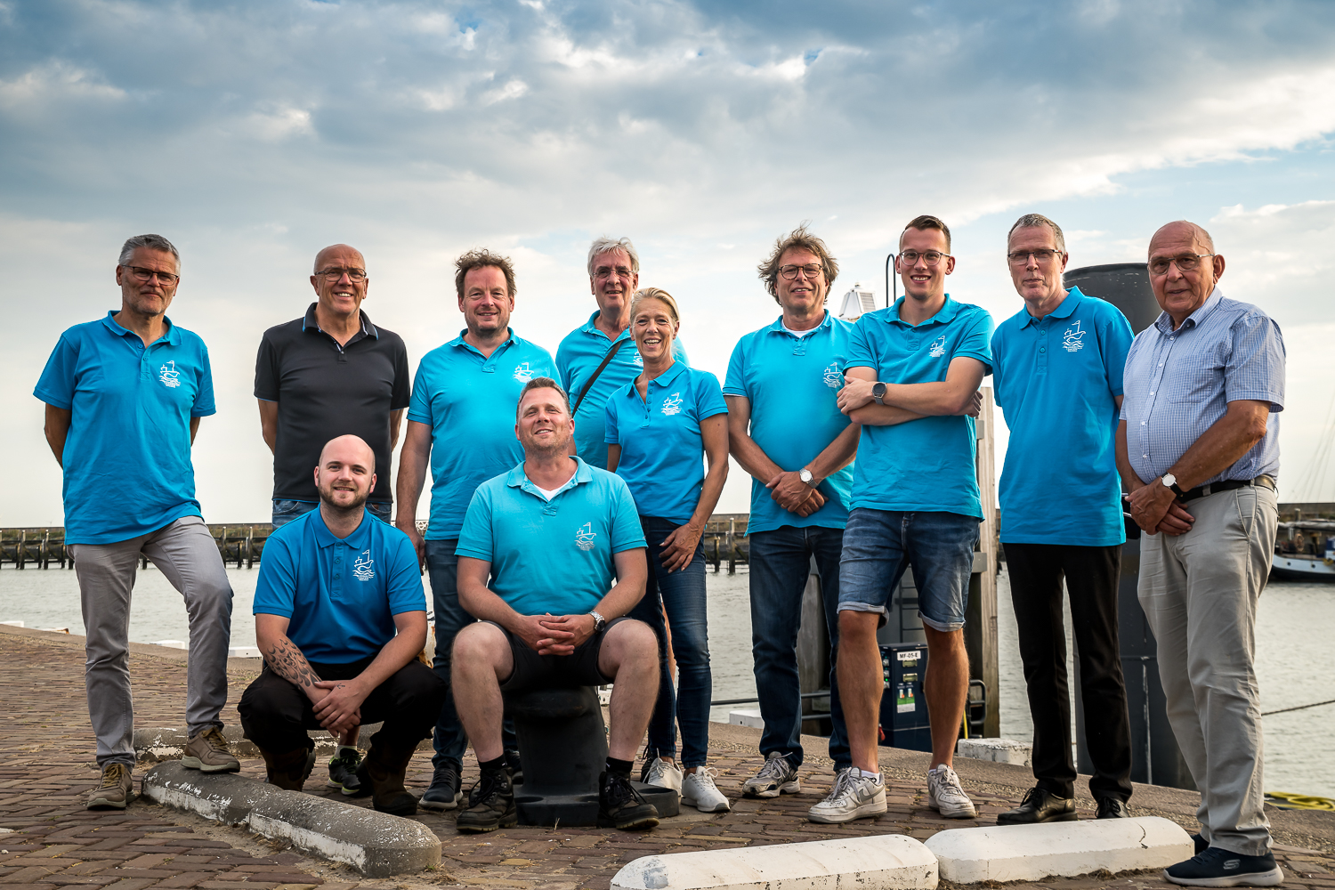 Bestuur Visserijdagen Harlingen Jan van der Kooi Andries Koornstra Thom Tuinstra Gerard Ploeg Isaac Alkema Jochem Broekstra Clara de Jong Jules Dutrieux Dennis Schoot Gerrit van der Eems Laurens Posthumus